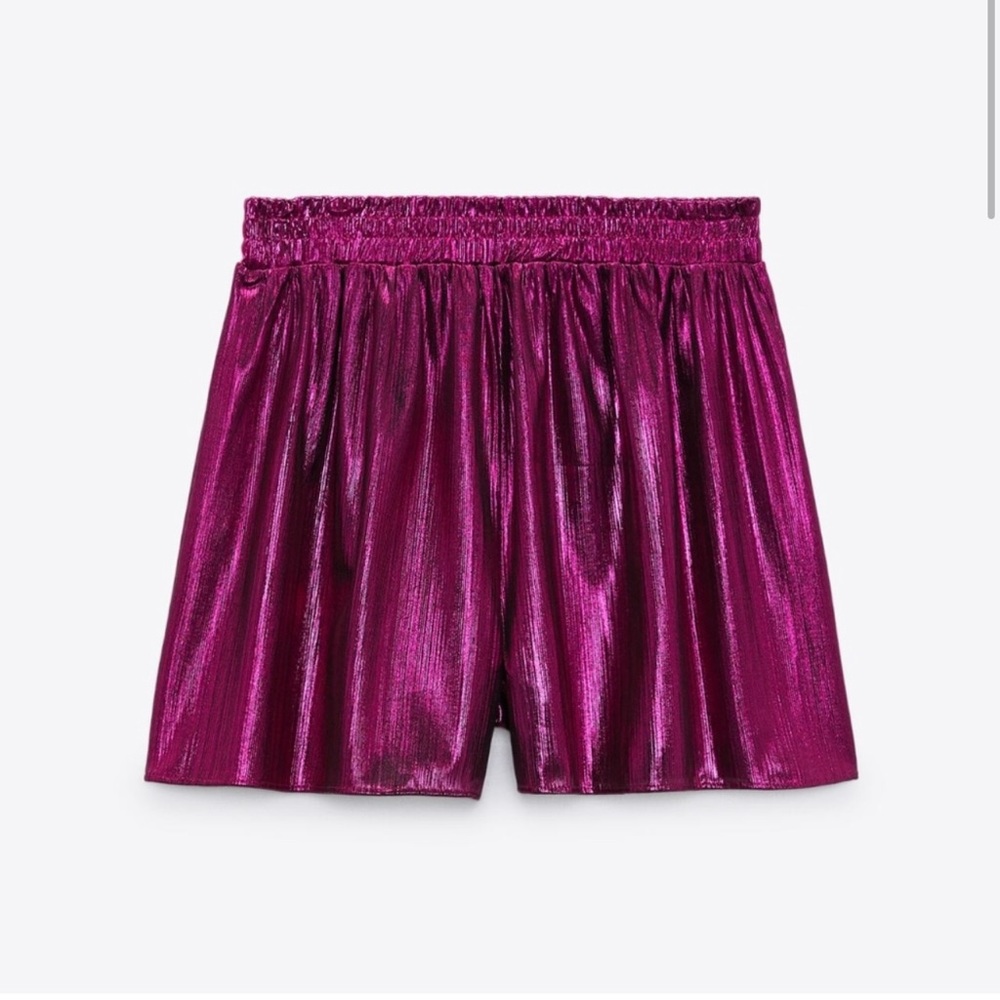 Zara purple shimmer shorts